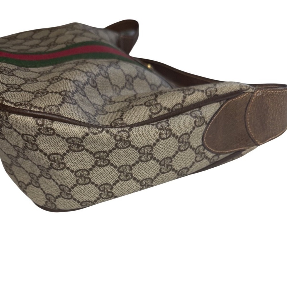 Vintage GUCCI Authentic Sherry GG Shoulder Bag Brown‎ Monogram Coated Canvas - Picture 11 of 13